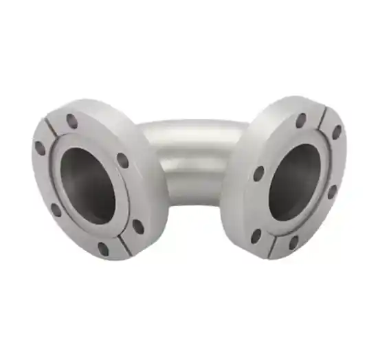 İki ucunda paslanmaz çelik flanş bulunan dirsek modeli